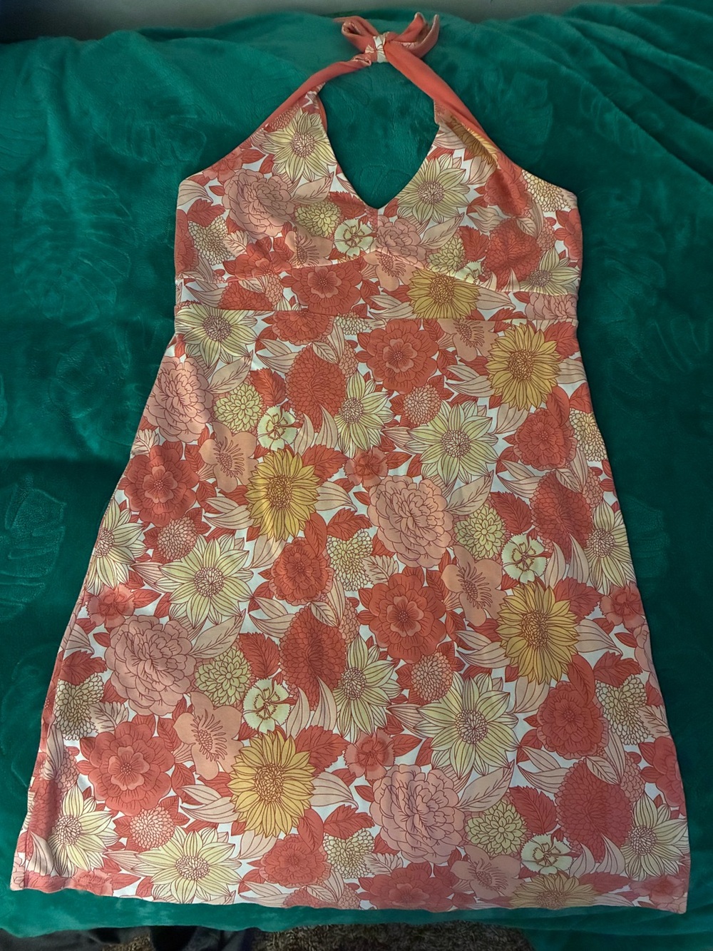 Ann Taylor loft  Summer dress in 70s bohemian inspired floral pattern size 16